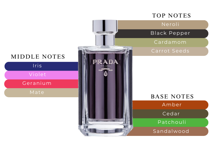 Prada L'Homme perfume bottle with sleek design